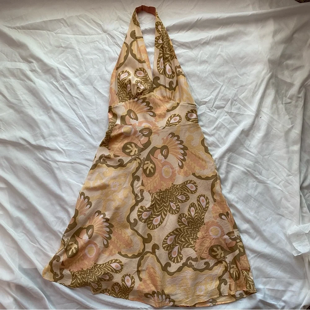 ASO Gretchen Wieners Mean Girls ALT Color Silk Blend Halter Dress US Size 8 Y2K - Picture 3 of 9